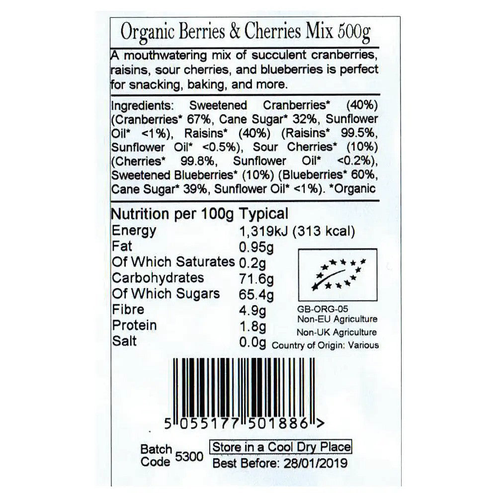 Just Natural Organic Berries & Cherries Mix