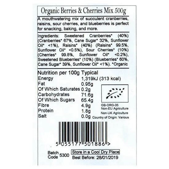 Just Natural Organic Berries & Cherries Mix