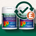 Two bottles of Nature's Best Veintain food supplement with a checkmark and pound sign icon on a white background.