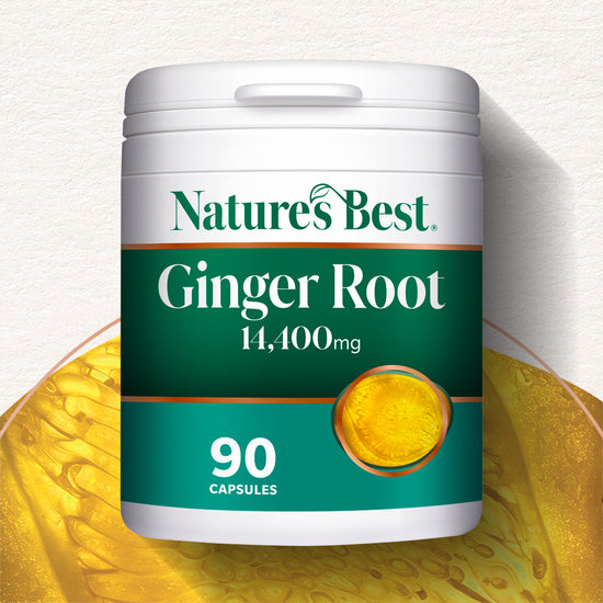 Nature's Best Ginger Root supplement container on a white background
