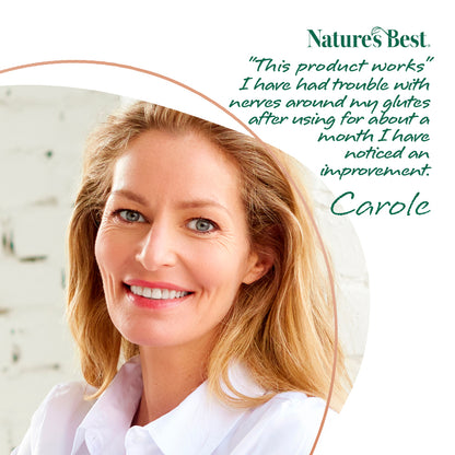 NEURO-B Customer review and image of a woman.