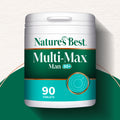 Nature's Best Multi-Max Man 50+ supplement container on a white background
