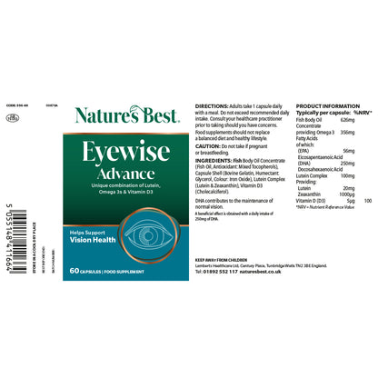 Nature's Best Eyewise Advance supplement packaging on a white background