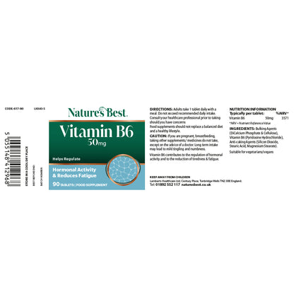Vitamin B6 (Pyridoxine) 50mg