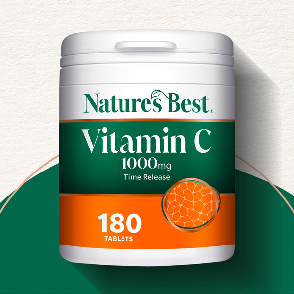 Nature's Best Vitamin C 1000mg Time Release supplement container on a white background