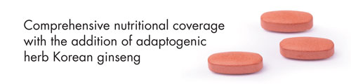 Comprehensive nutritional coverage with the addition of adaptogenic herb Korean ginseng.