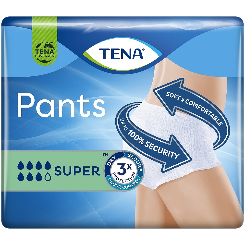 TENA Unisex Incontinence Pants Super Medium Size 12 per pack