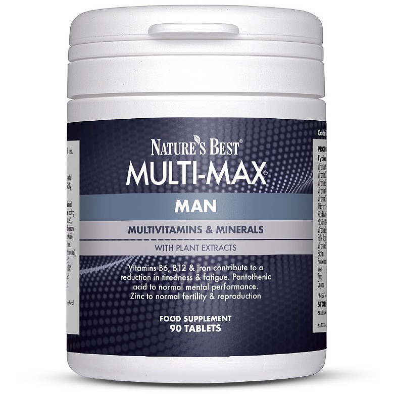 Multimax<Sup>®</Sup> Man, A Multivitamin With Comprehensive Coverage To Support A Busy Lifestyle 90 Tablets