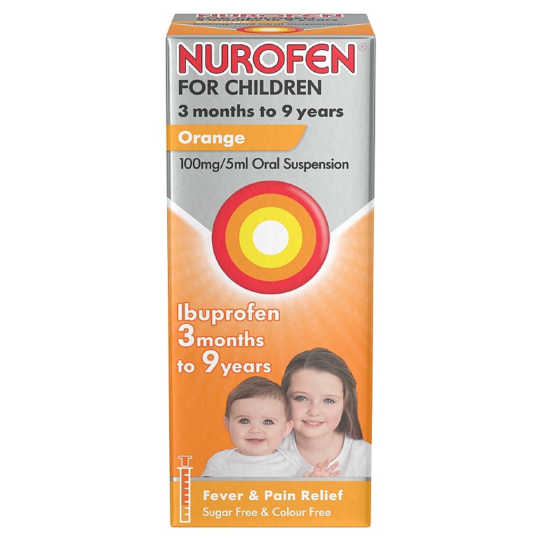 Nurofen For Children 3 Months To 9 Years Orange 100Mg/5Ml Oral Suspension 100Ml