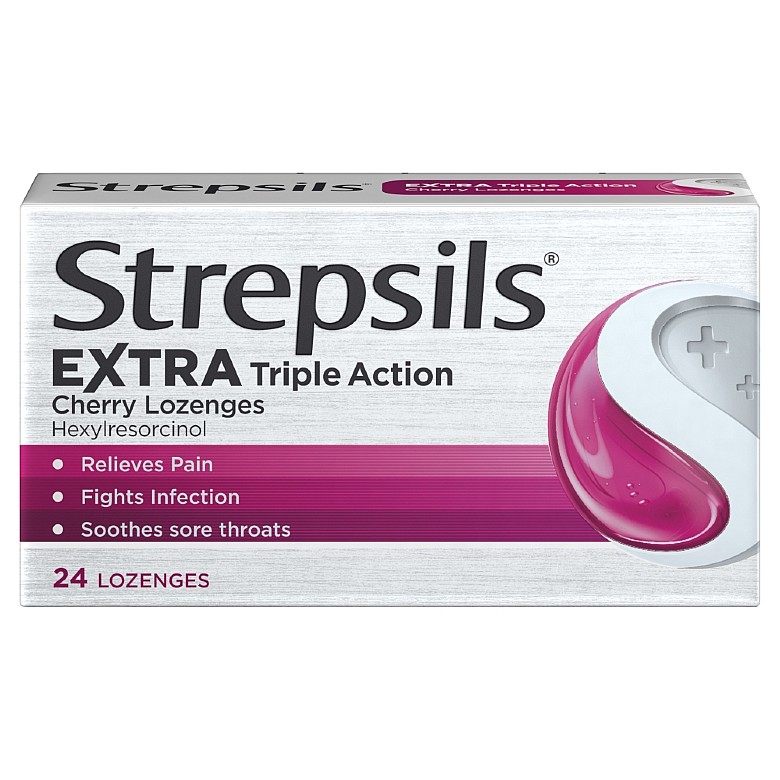 Strepsils Extra Triple Action Cherry Lozenges 24