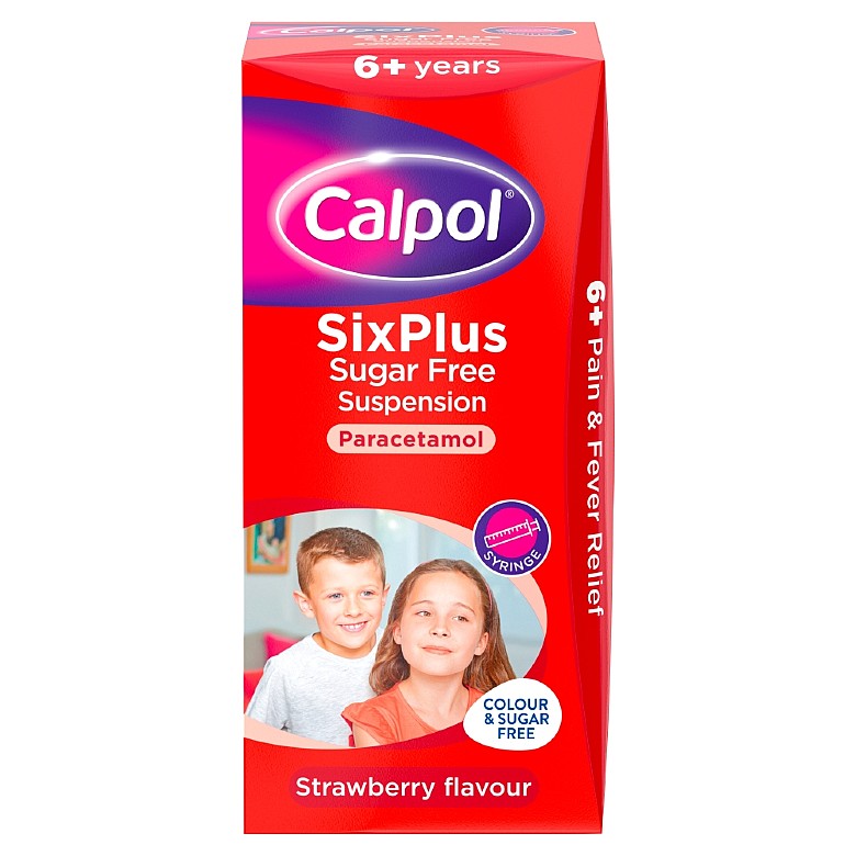 Calpol Six Plus Colour & Sugar Free Suspension 100Ml