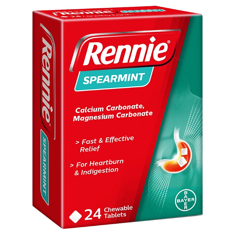 Rennie Spearmint 24 Chewable Tablets