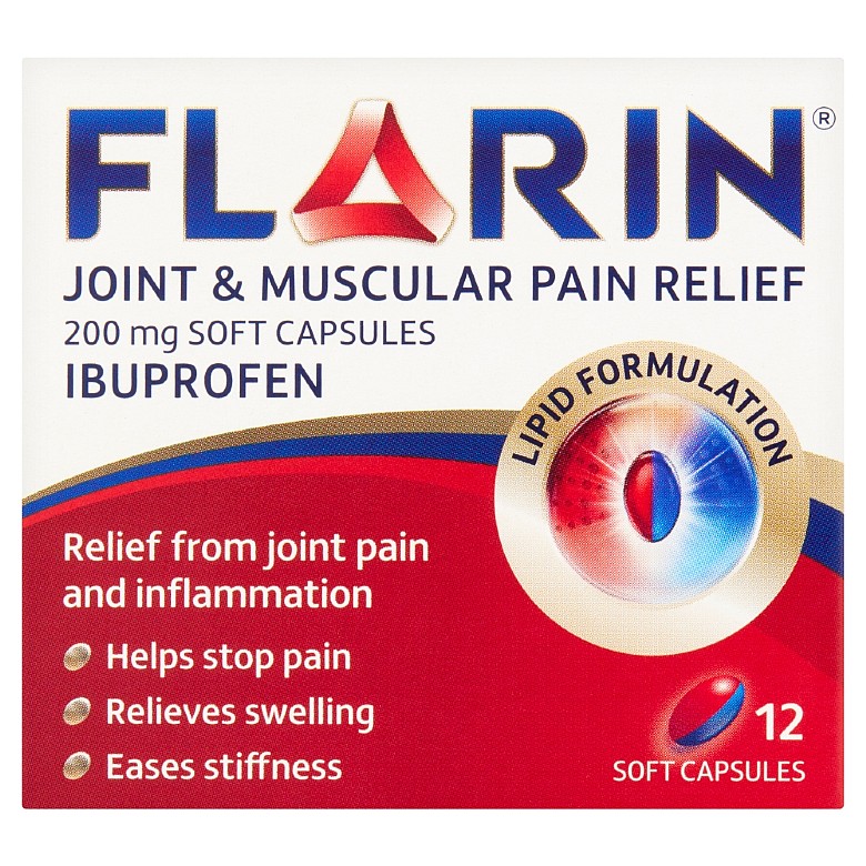 Flarin Joint And Muscular Pain Relief 200Mg 12 Soft Capsules