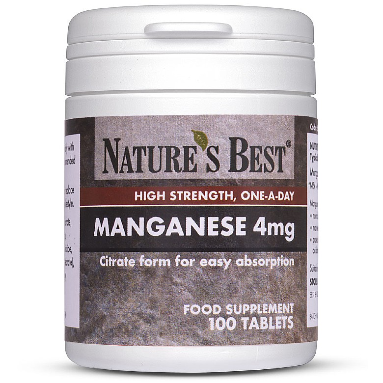 Manganese 4Mg, High Strength Citrate Form 100 Tablets