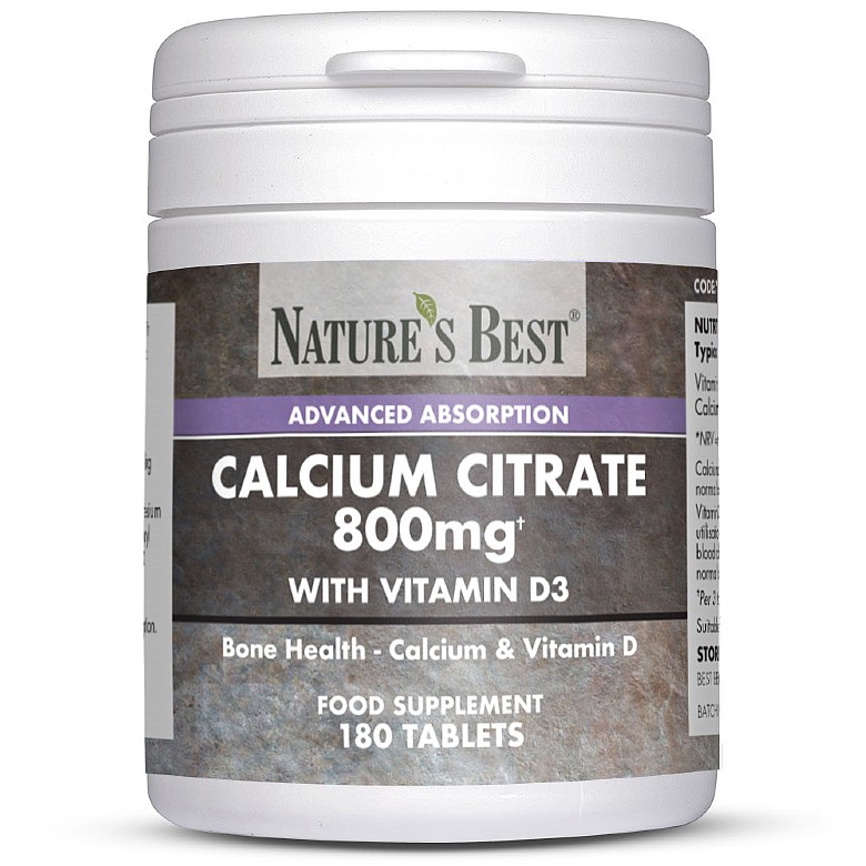 Calcium Citrate 800Mg, For The Maintenance Of Normal Bones & Teeth 180 Tablets